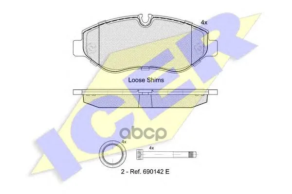 141786_колодки Дисковые!Mb Sprinter 209cdi-324cdi, Vw Crafter 30/35 2.5tdi 06 Icer 141786 Icer арт. 141786