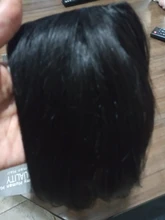 Peluca de cabello humano Remy brasileño con flequillo atado a mano, postizo con REAL BEAUTY en el templo