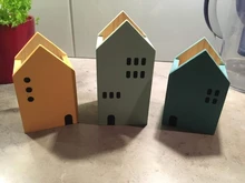 Lápiz de madera con forma de Casa soporte de escritorio para lápiz organizador contenedor cepillo pote papelería escuela Oficina suministros