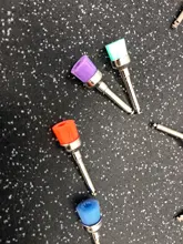 40 unids/lote de materiales de laboratorio Dental, cierre de nailon colorido, pequeño pulidor de pulido plano, cepillos de Prophy, producto de dentista, herramienta al por mayor