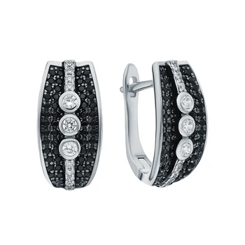 

Silver earrings with nanocrystal and cubic zirconia sunlight sample 925