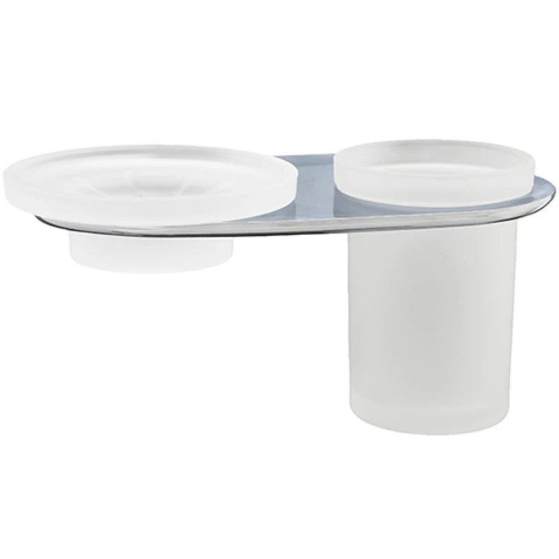 Держатель мыльницы и стакана WasserKRAFT Kammel K-8326 (двойной; подвесной; хромоникелевое покрытие; цвет: хром)