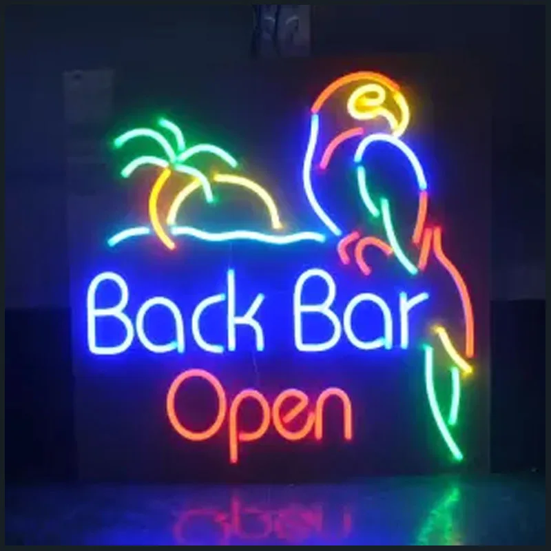 

Neon Sign Back Bar Open Glass Tube Beer Neon Bulbs Sign Parrot Palm Bar board Sign Room Decor Lamps Wedding Decoration Handcraft