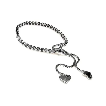 

Bracelet 925 Sterling silver m chatons zircons adaptable [AB1695]