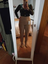 Pantalones ceñidos informales para mujer, pantalón de negocios, elegante, con cremallera falsa, retro, colores lisos, P575