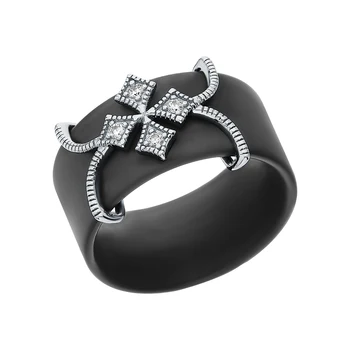 

Silver ring with ceramics and cubic zirconia sunlight sample 925
