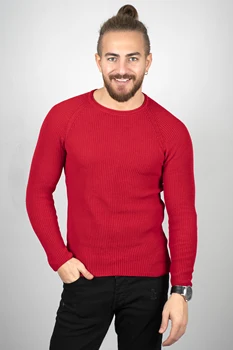 

DeepSEA Male Red Bike Collar Long Sleeve Sweater 2002308