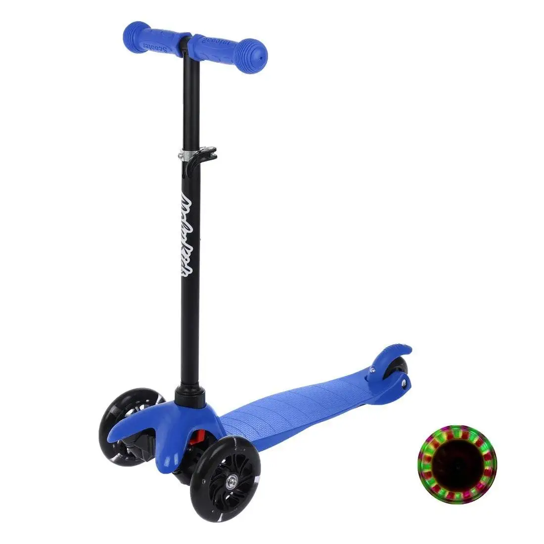 Kick scooter mobykids BASIC 2.0 120mm Pu with light Reg. рул. Stand blue Moby kids 641459 | Спорт и развлечения