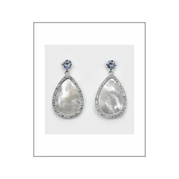 

Long earrings Silver Pearl Zircons LARRÉ SILVER