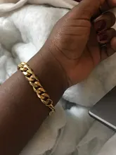 Pulsera de acero inoxidable para hombres y mujeres, pulseras de cadena de eslabones cubanos, Color dorado y plateado, joyería de moda al por mayor KBB10