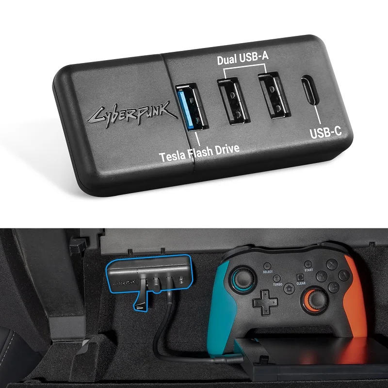 Klutchtech Tesla Model 3/y Usb Hub 4in1 Glove Box Adapter Glovebox