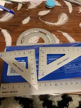 4 Uds suministros para escuela dibujo Set cuadrado triángulo regla aleación de aluminio transportador