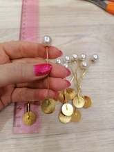 10 piezas de oro Chapado en plata imitación Aleación de perlas cobre largo broche Pin para bricolaje broches solapa vestido piezas de joyería Accesorios