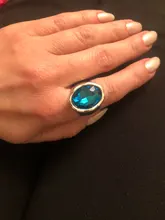 Anslow de joyería de moda de calidad superior Retro Oval grande anillo de dedo de cristal para las mujeres parejas de mujeres regalo de día de San Valentín LOW0041AR