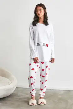 

Trendyol Heart Looking For Knitted Maternity pajamas SET THMAW21PT0448