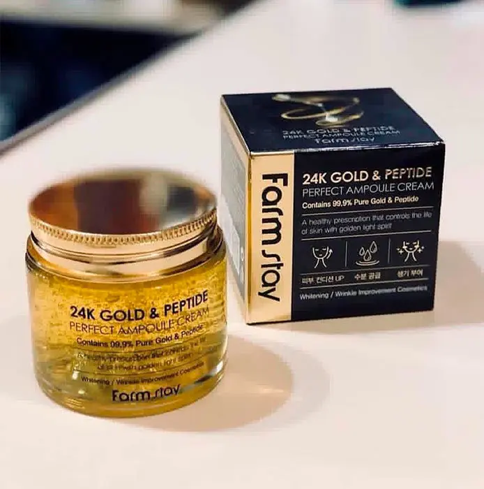 FarmStay Ампульный крем с золотом и пептидами 24K Gold & Peptide Perfect Ampoule Cream | Красота