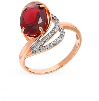 

Silver ring with nanocrystal, cubic zirconia and Garnet sunlight sample 925