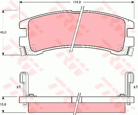 Колодки дисковые з.\ Nissan Terrano 2.4i/3.0i/2.7TD 87-96 TRW GD