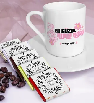 

Personalized Custom Best Nice Expectant Mother Turkish coffee Cup and Chocolate Set-3