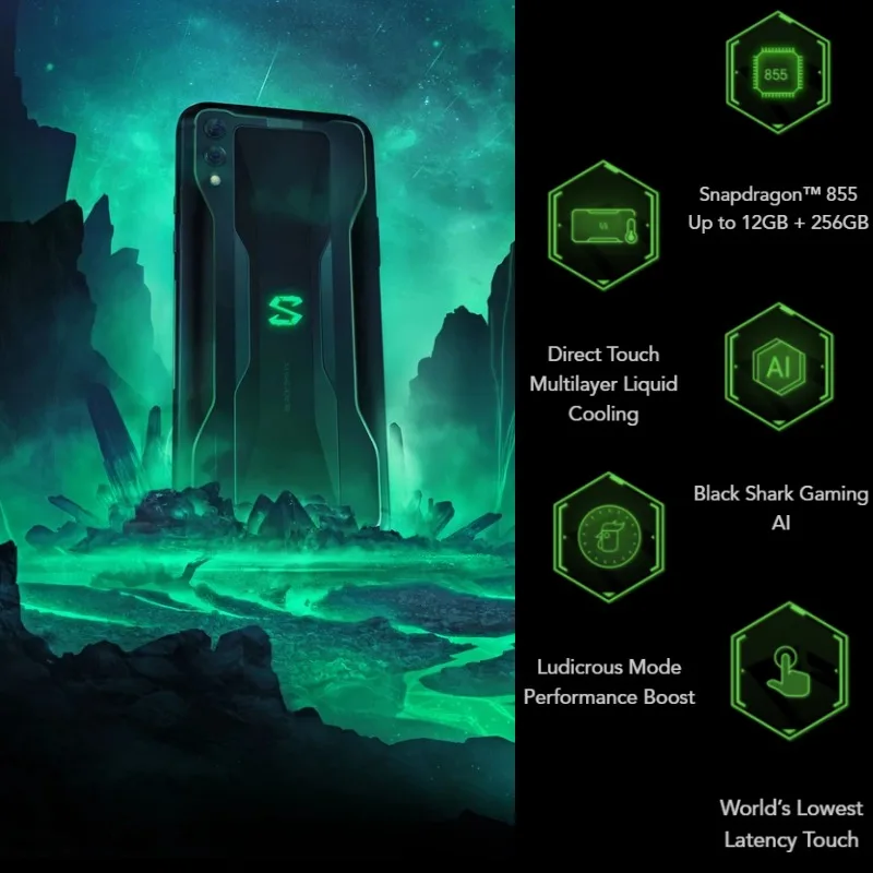 Глобальная версия Xiaomi Black Shark 2 128 ГБ Rom 8 Ram Shadow Игровой телефон (абсолютно