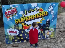 Photography-Background Backdrop City-Building Superhero Baby Shower Photo-Studio Birthday-Party