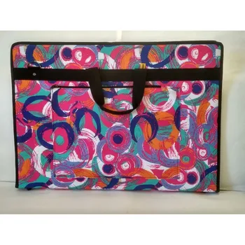 

Folder with zipper velmozha artist A2 fabric "happiness" volumetric, 2 pockets, belt
