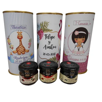 

6 pcs/personalized tin with 3 jars marmalade for details guest