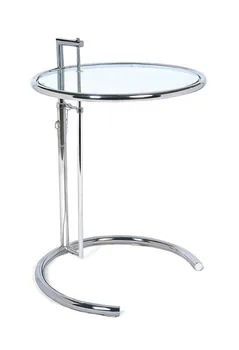 

Table EG, Chrome and crystal, adjustable height, 57 cms diameter