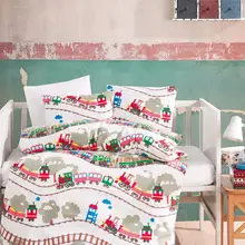 Комплект детской кровати из хлопка | Детский поезд