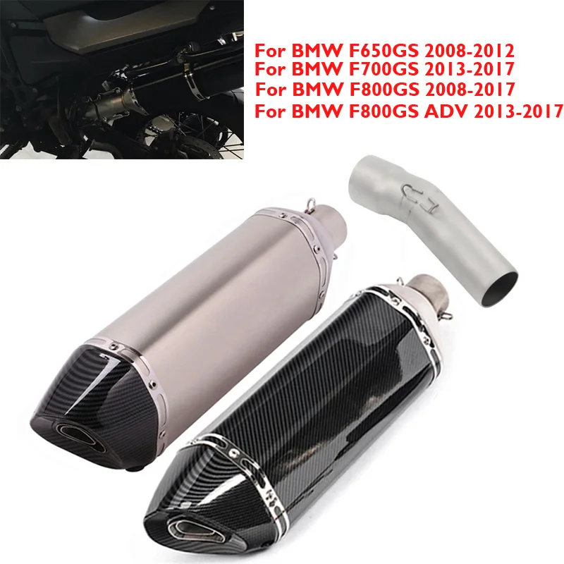 

Motorcycle Exhaust System Muffler Escape Silencer Tip with DB Killer Middle Link Pipe Connector for BMW F650GS F700GS F800GS ADV