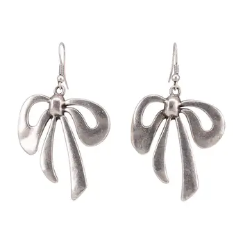 

Earrings jewelery bow (Lock-hook, jewelery alloy, silver) 53421