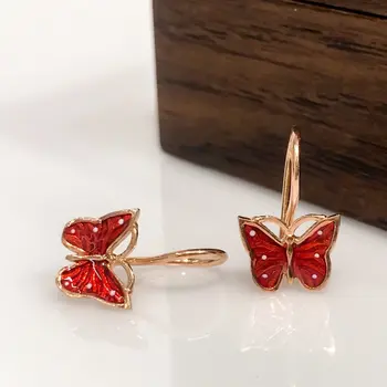 

New Tiny Red Butterfly Silver Child Earrings Tag