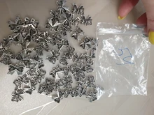 50 piezas encantos Bowknot Bow 11x10mm antiguo bronce plata Color colgantes DIY collar hacer hallazgos joyería tibetana hecha a mano