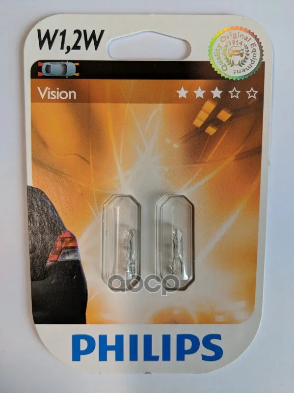 Комплект Ламп Накаливания Блистер 2шт W1,2w 12v 1,2w W2x4,6d Philips арт. 12516B2