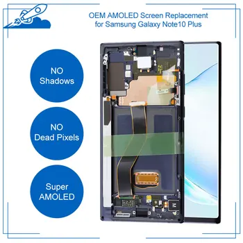 

OEM AMOLED For Samsung Galaxy Note10 Plus LCD Touch Screen OLED Display Digitize Full Assembly Replacement Fingerprint Supported