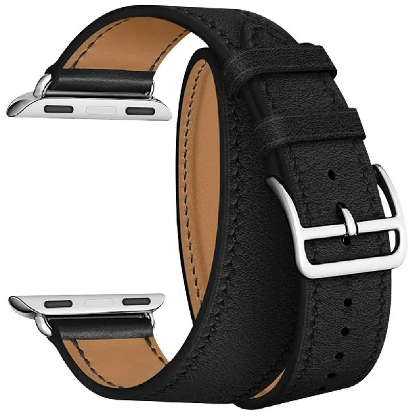 Ремешок для часов Lyambda в два оборота Apple Watch 38/40 mm MERIDIANA LWA-01-40-BK Black | Наручные часы