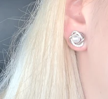Pendientes de plata de ley 925 con perlas de circonita, pendientes de lujo para mujeres