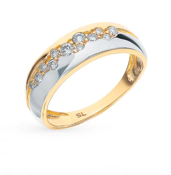 

Gold ring with diamonds sunlight sample 585