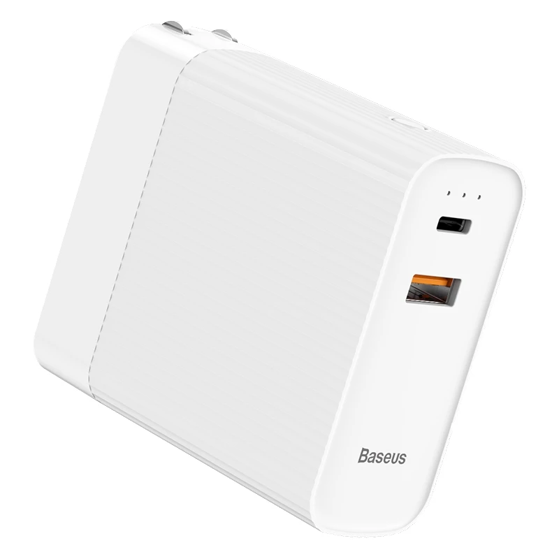 Сетевое аккумуляторное зарядное устройство Baseus Power station Travel Charger&Powerbank 2in1 5000mAh PPNLD-02(Белый