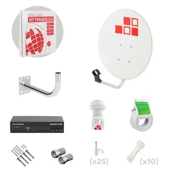 

Kit Antena Parabólica 50cm + LNB + Soporte + Cable + Conectores + Receptor