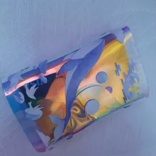 Tarjetero láser con diseño de fresa Sakura para mujer y niña, tarjetero transparente con función de identificación