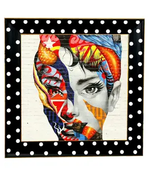 

Canvas Painting Glazed Wooden Colored Framed Colorful Girl