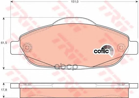 Brake pads Peugeot 308 07-3008 09 Front Trw/Lucas Gdb1761 TRW/Lucas. GDB1761