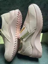 Zapatos planos de plataforma para mujer, zapatillas elegantes de PU genuino, informales con cremallera, antideslizantes, Primavera, 2021