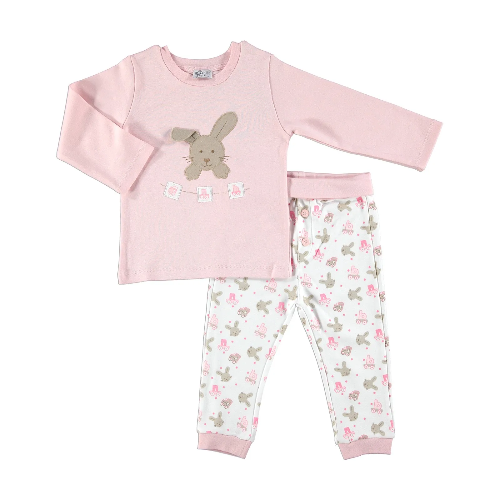 

ebebek HelloBaby Rabbit Theme Baby Rib Tracksuit Set