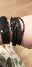 Precio al por mayor pulsera clásica de cuero genuino para hombres joyería de encanto de mano imán multicapa regalo hecho a mano para chicos geniales pulseira masculina