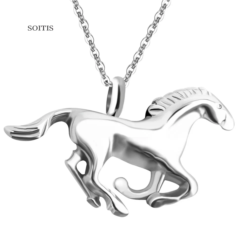 Ажурная подвеска в форме лошади SOITIS заполненная урна ожерелье для кремации золы