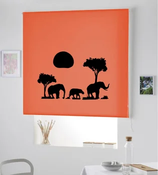 

Blind Iroa roll with drawing/Horizon African! ROLLER BLINDS TRANSLUCENT! (ORANGE 100X175)
