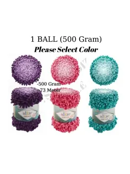 

Cake Puffy Yarn 1 Ball ( 500 Gram 73 Meter ) Alize Puffy FINE Ombre Batik Hand Knitting Yarn