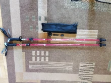 Bastones de senderismo plegables para exteriores, 5 secciones, bastón portátil para caminar y acampar, nórdico, telescópico, fácil de poner en la bolsa